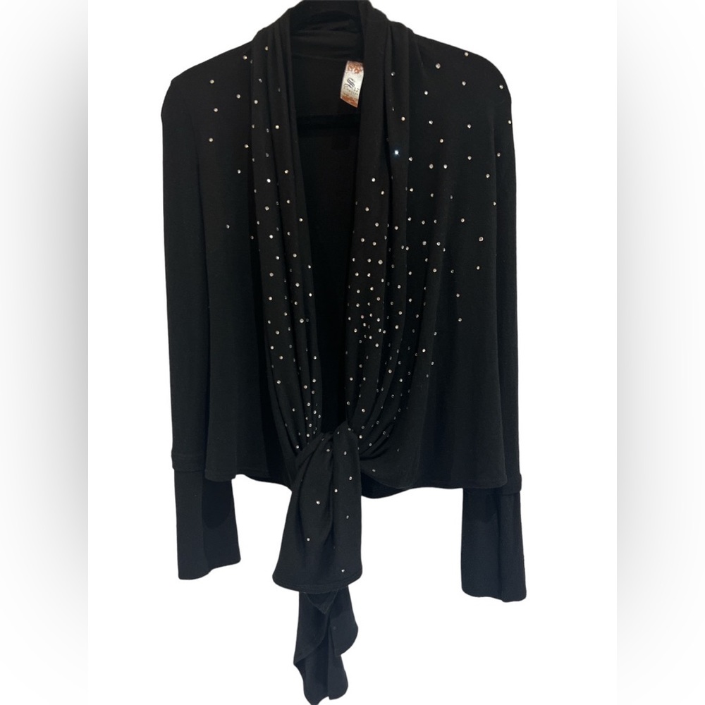S-TWELVE Black Rhinestone Cardigan